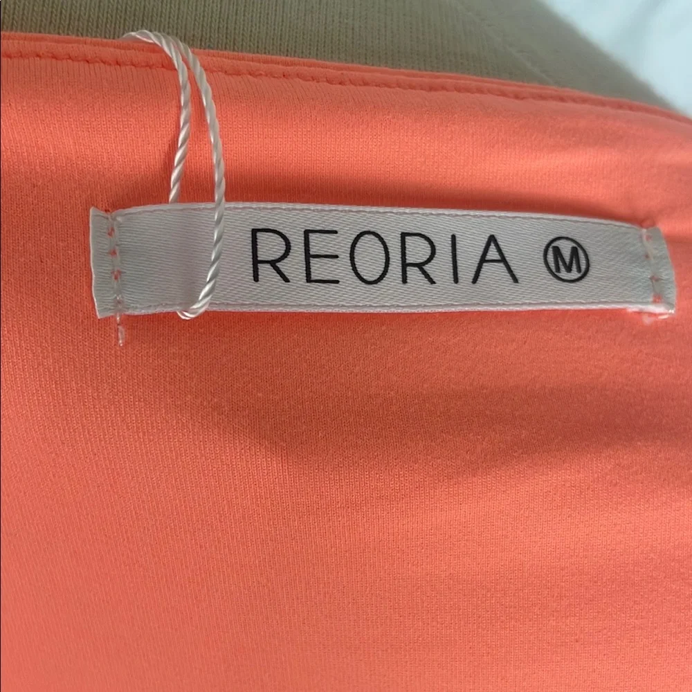 NWT REORIA Coral Orange Square Neck Tank Bodysuit w/Snap Closure - Size Medium - Picture 2 of 10